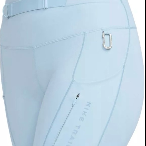 NIKE DRI-FIT GO TRAIL BLUE 7/8 TIGHTS / LEGGINGS SIZE - LARGE COMPRESSION- NWT - Picture 2 of 5